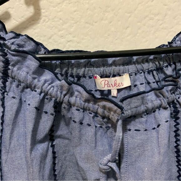 Parker NY Laureena Embroidered Blouse Large - Picture 7 of 10